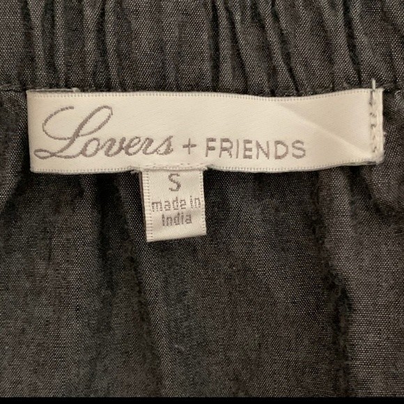 New Lovers + Friends Chance Cold Shoulder Chambray Ruffled Faux Wrap Mini Dress - Picture 12 of 14